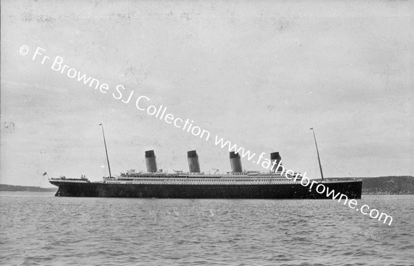 THE TITANIC DROPPING ANCHOR AT 12.12 PM